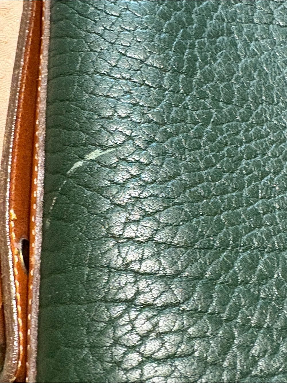 Vintage Dooney & Bourke Leather Crossbody Equestrian Green and Tan Bag Preppy - Picture 11 of 14